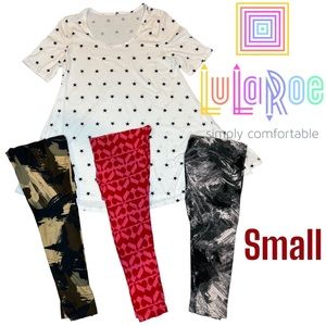 LuLaRoe Perfect T & 3 Pairs O/S Leggings Outfit